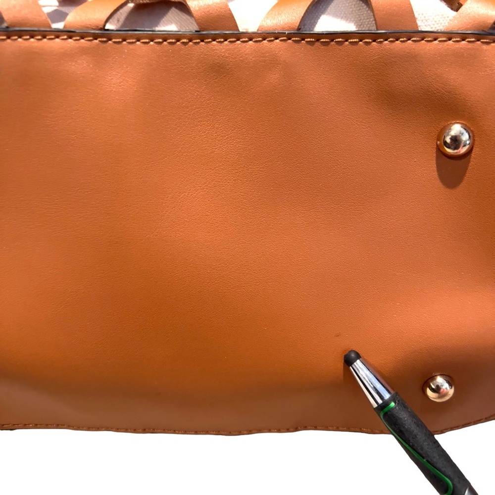 MODA LUXE Paige Tan Tote Bag Vegan Leather Tan Tote Handbag - Picture 11 of 14